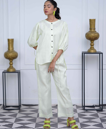 Classy Pistachio Green Coat Set