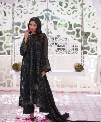 Stylish Court Style Black Dress for Special Occasions