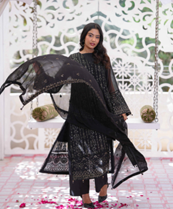 Stylish Court Style Black Dress for Special Occasions